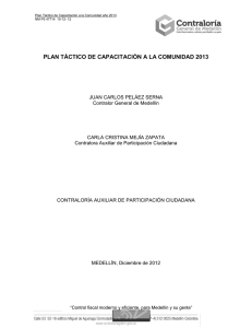 Plan Táctico de Capacitación a La Comunidad 2013