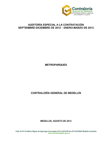 Contratación METROPARQUES 2012 y 2013
