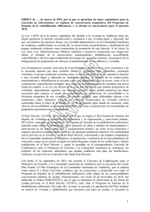 ORDEN por la que se aprueban las bases reguladoras para la concesión de subvenciones del Programa de fomento de la rehabilitación edificatoria,