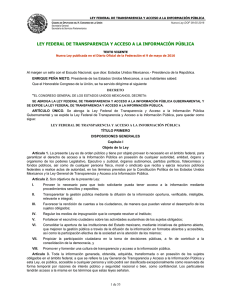 LEY FEDERAL DE TRANSPARENCIA Y ACCESO A LA INFORMACIÓN PÚBLICA