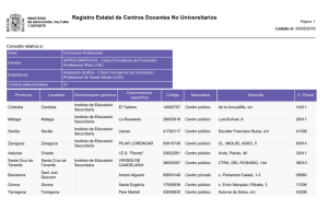 Registro Estatal de Centros Docentes No Universitarios Consulta relativa a: