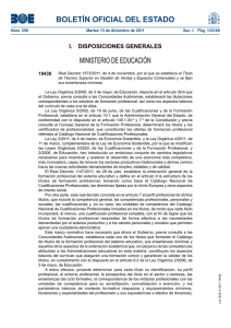 BOLETÍN OFICIAL DEL ESTADO MINISTERIO DE EDUCACIÓN I.  DISPOSICIONES GENERALES 19438