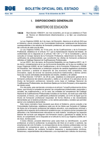 BOLETÍN OFICIAL DEL ESTADO MINISTERIO DE EDUCACIÓN I.  DISPOSICIONES GENERALES 19538