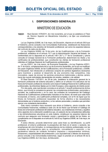 BOLETÍN OFICIAL DEL ESTADO MINISTERIO DE EDUCACIÓN I.  DISPOSICIONES GENERALES 19351