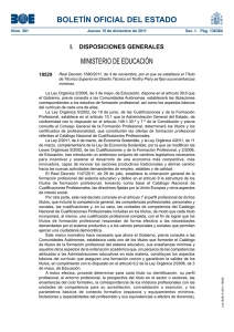 BOLETÍN OFICIAL DEL ESTADO MINISTERIO DE EDUCACIÓN I.  DISPOSICIONES GENERALES 19529