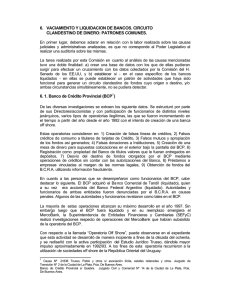 6. VACIAMIENTO Y LIQUIDACION DE BANCOS. CIRCUITO CLANDESTINO DE DINERO: PATRONES COMUNES.