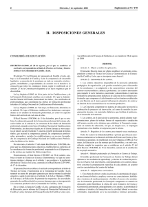 II.  DISPOSICIONES GENERALES 2 Suplemento al N.º 170 CONSEJERÍA DE EDUCACIÓN