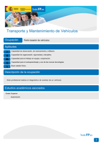 Transporte y Mantenimiento de Vehículos Ocupación Aptitudes Perito tasador de vehículos