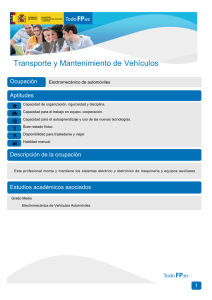 Transporte y Mantenimiento de Vehículos Ocupación Aptitudes Electromecánico de automóviles
