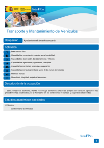Transporte y Mantenimiento de Vehículos Ocupación Aptitudes Ayudante en el área de carrocería