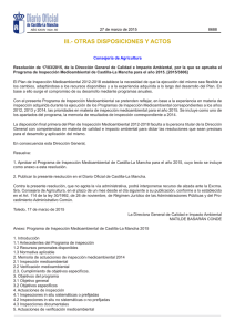 Resolución de 17/03/2015, de la Dirección General de Calidad e Impacto Ambiental, por la que se aprueba el Programa de Inspección Medioambiental de Castilla-La Mancha para el año 2015. [2015/3806]