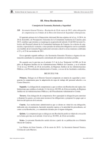 Resolución de 20 de enero de 2015, sobre delegación de competencias en el titular de la Dirección General de Seguridad y Emergencias. Secretaría General Técnica.