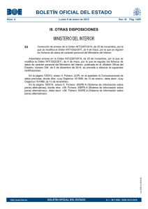 BOLETÍN OFICIAL DEL ESTADO MINISTERIO DEL INTERIOR III. OTRAS DISPOSICIONES 83