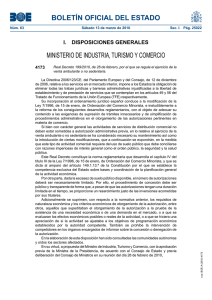 Real Decreto 199/2010, de 26 de febrero, por el que se regula el ejercicio de la venta ambulante o no sedentaria . Estado