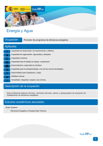 Energía y Agua Ocupación Aptitudes Promotor de programas de eficiencia energetica