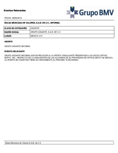 Feb 28 2013 Informs of Grupo Gigante