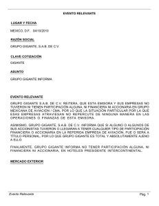 Oct 04 2010 - Informs of Grupo Gigante