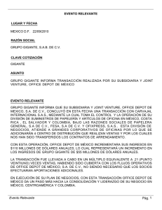 Sep 22 2010 - Informs of Grupo Gigante
