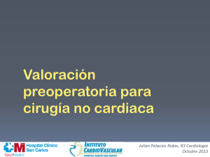 Valoración preoperatoria para cirugía no cardiaca