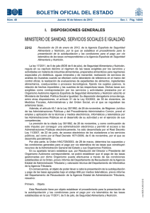 Resolución de 20 de enero de 2012, de la Agencia Española de Seguridad Alimentaria y Nutrición, por la que se establece el procedimiento para la presentación de la autoliquidación y las condiciones para el pago por vía telemática de las tasas correspondientes a la Agencia Española de Seguridad Alimentaria y Nutrición .( BOE núm. 40 de 16 febrero 2012)