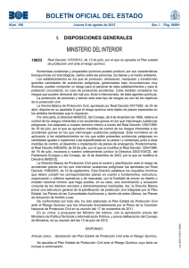 Real Decreto 1070/2012, de 13 de julio, por el que se aprueba el Plan estatal de protección civil ante el riesgo químico.