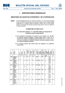Acuerdo Multilateral M-231 en virtud de la Sección 1.5.1 del Acuerdo Europeo sobre Transporte Internacional de mercancías peligrosas por carretera (ADR) (publicado en el «Boletín Oficial del Estado» número 182, de 29-07-2009), relativo al transporte de productos químicos bajo presión, hecho en Madrid el 21 de julio de 2011 .(Boletín oficial del Estado número 308 de 23 de diciembre de 2011)