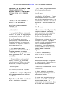 Ley Orgánica 2/1986, de 13 de marzo, de Fuerzas y Cuerpos de Seguridad. (