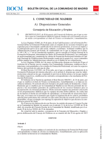 BOCM A) Disposiciones Generales I. COMUNIDAD DE MADRID