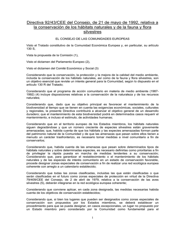 Diectiva HABITAT 92_43 CEE