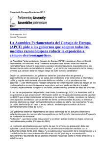 ConsejodeEuropa Campos electromagneticos Resolucion1815del25_5_2011 doc
