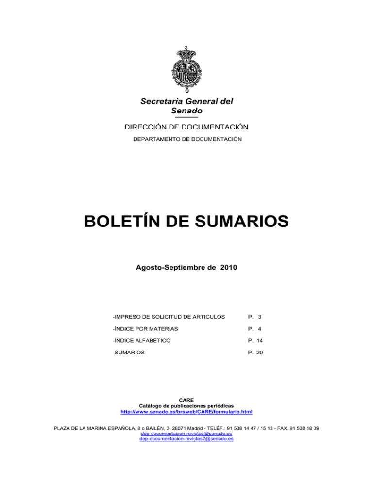 Sumarios De Revistas Del Senado 2010-agosto-septiembre.pdf (application ...