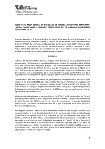 Acord de 9 de juny de 2014, de la Mesa General de Negociació de la Generalitat