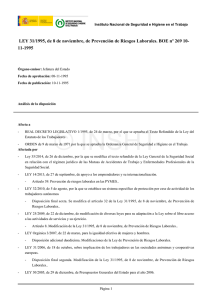 Ley 31/1995 Prevención de Riesgos Laborales