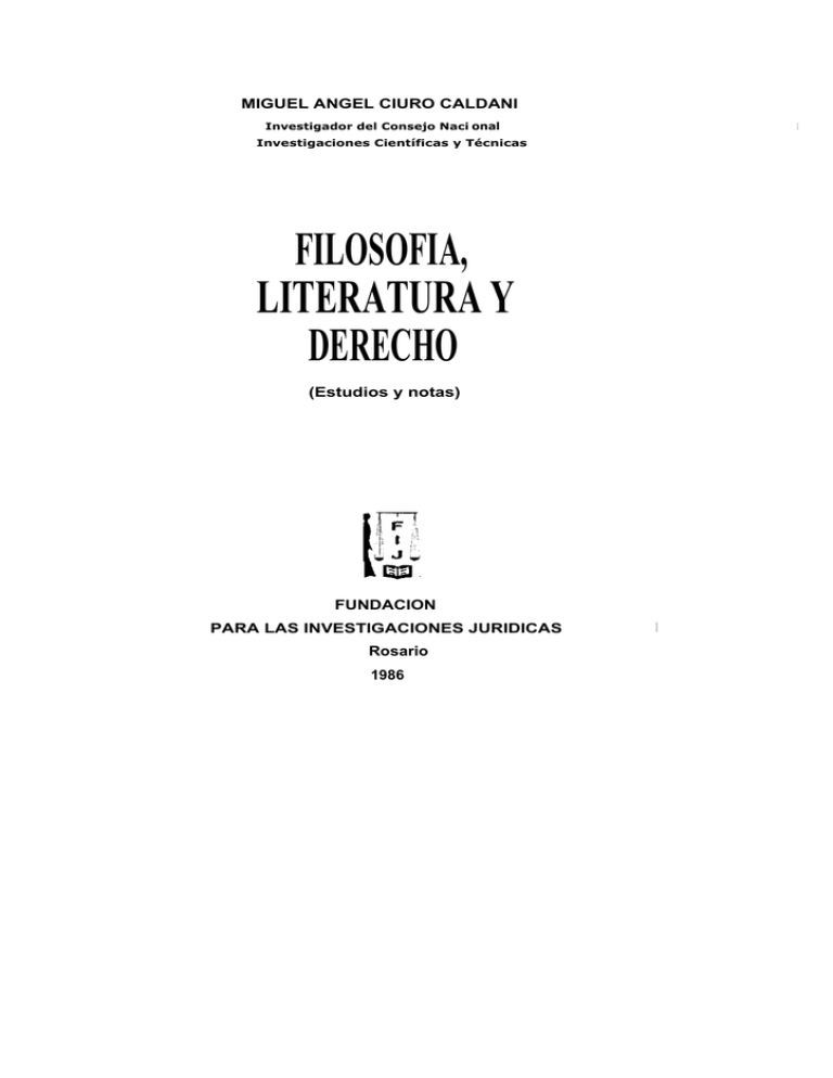 Filosof A, Literatura Y Derecho (Estudios Y Notas)