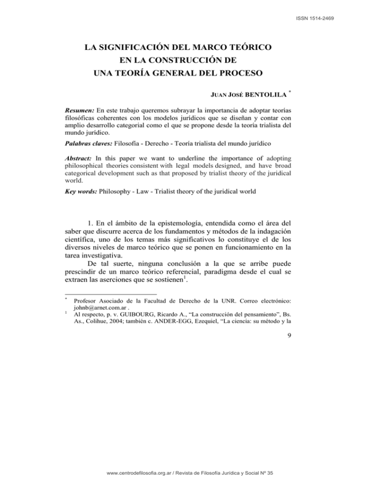 La Significaci N Del Marco Te Rico En La Construcci N De Una Teor A ...