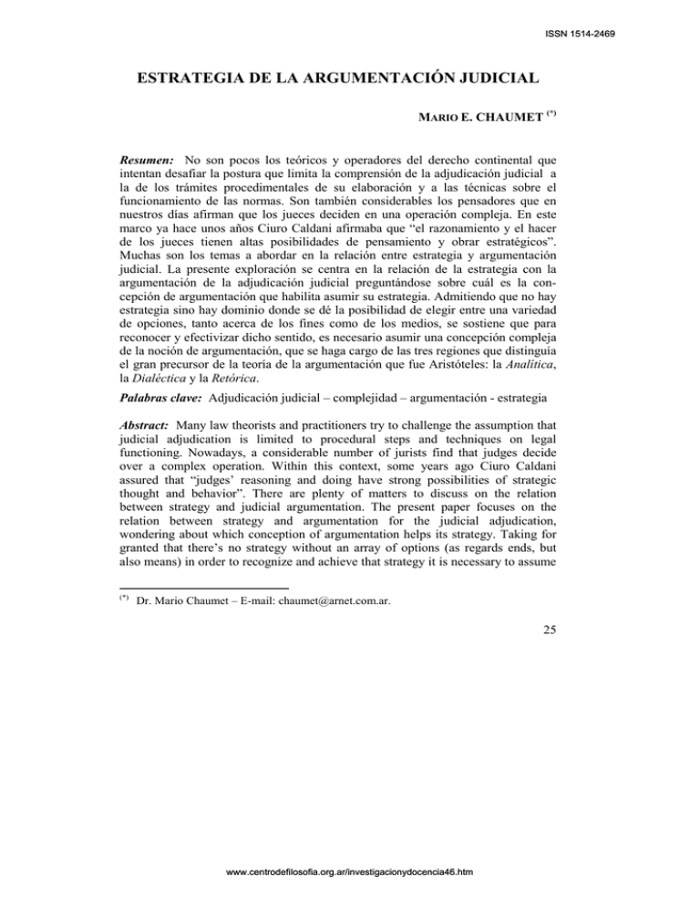 Estrategia De La Argumentaci N Judicial