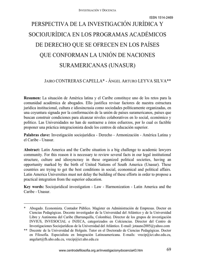 Perspectiva De La Investigaci N Jur Dica Y Sociojur Dica En Los ...