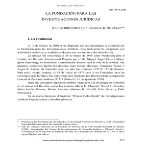 La Fundaci n para las Investigaciones Jur dicas