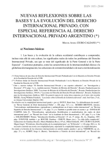Nuevas reflexiones sobre las bases y la evoluci n del Derecho Internacional Privado, con especial referencia al Derecho Internacional Privado argentino, p g. 49