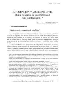 Integraci n y sociedad civil (En la b squeda de la complejidad para la integraci n)