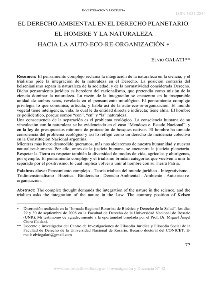 El Derecho Ambiental En El Derecho Planetario El Hombre Y La 