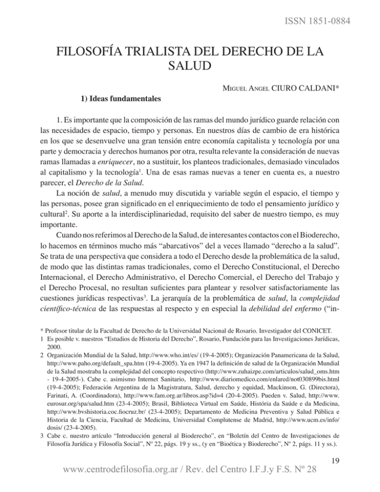 Filosof A Trialista Del Derecho De La Salud