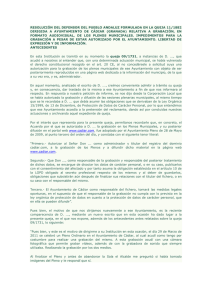 Resolución del Defensor del Pueblo de Andalucía sobre el derecho a la grabación audiovisual, de manera autónoma, de los plenos municipales al amparo de la libertad de expresión e información . Defensor del Pueblo de Andalucía 5082.pdf (application/pdf Objeto)