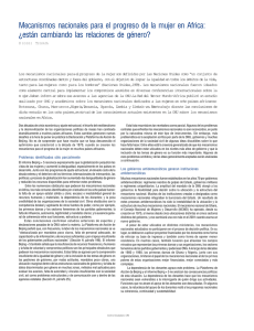 Mecanismos nacionales para el progreso de la mujer en Africa: ¿están cambiando las relaciones de género?