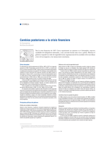 Cambios posteriores a la crisis financiera COREA