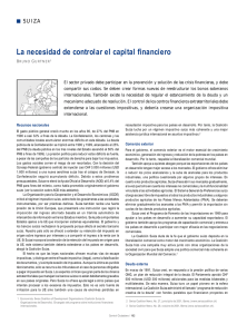 La necesidad de controlar el capital financiero SUIZA