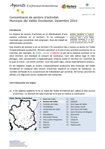 Concentració dels sectors d'activitat als municipis del Vallès Occidental