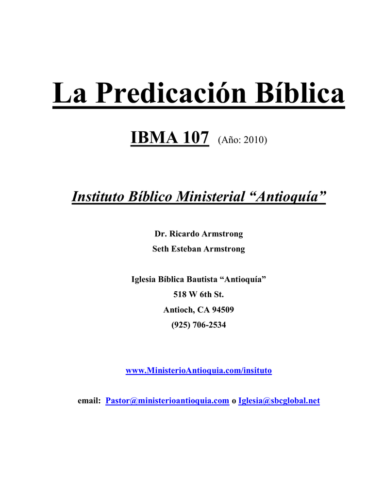 La Predicación Bíblica- Manual Del Alumno