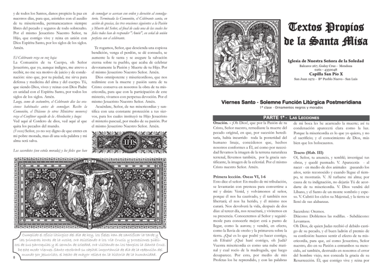 Viernes Santo Textos Propios De La Funci N Lit Rgica