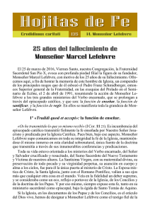Hojita 135: XXV aniversario del fallecimiento de Monse or Lefebvre